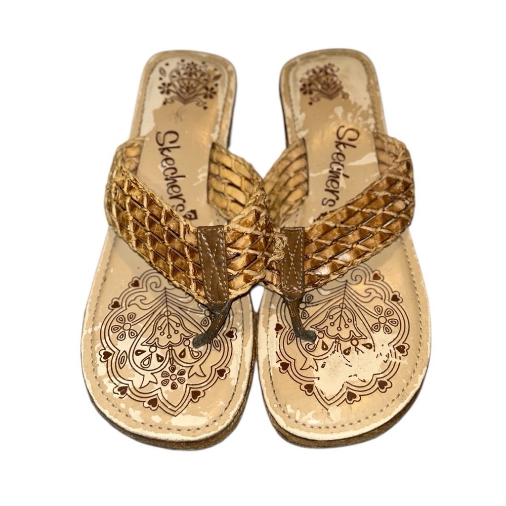 Skechers Cali Woven Espadrille Wedge Sandals Size 8 l Women’s Boho Summer Shoes